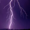 Image of forked lightning against a night sky